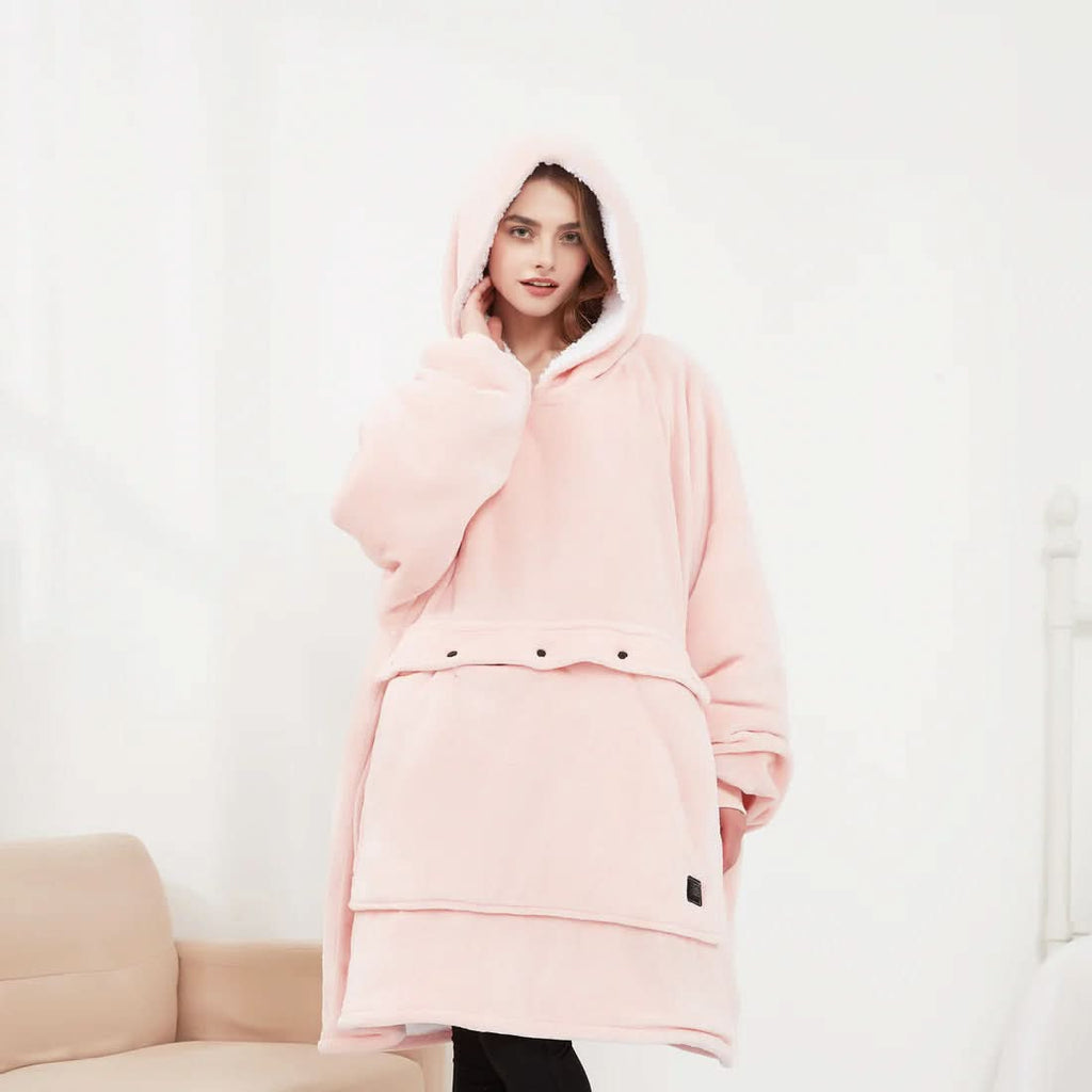 Felpa con Cappuccio Riscaldata USB – Morbida Coperta Elettrica da Indossare per un Comfort Accogliente a Casa