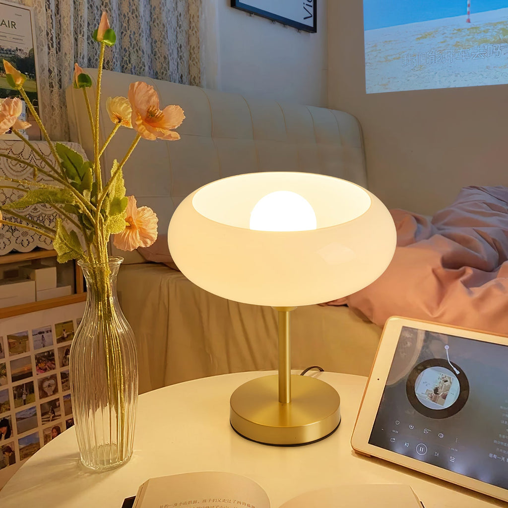 Lampada da Tavolo in Vetro a Forma di Crostata