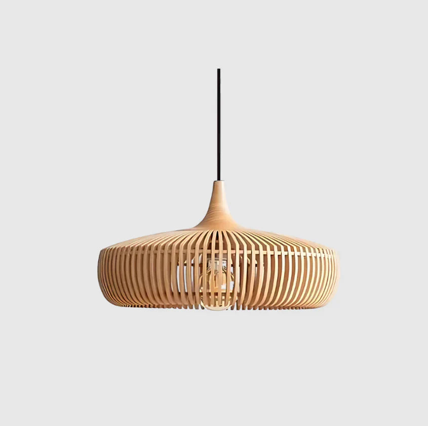 OCS - Lampada a sospensione in legno Japandi