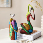 Elara Haus Figurina Astratta di Donna Yoga - Scultura Colorata in Arte Graffiti