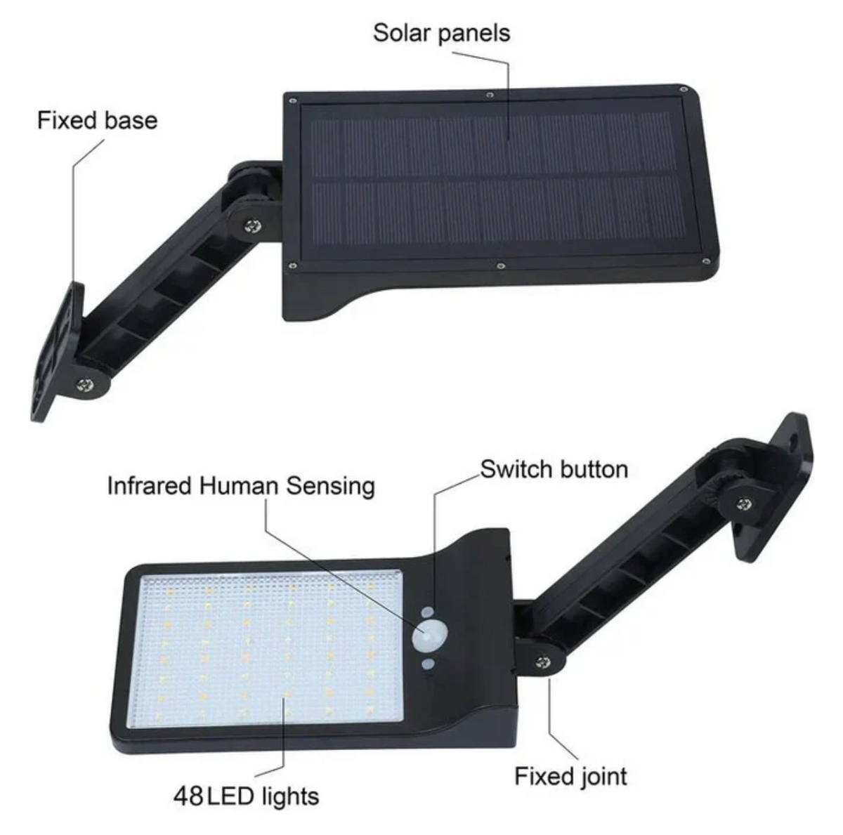 Elara Haus Lampada da Parete di Sicurezza LED Solare Regolabile con Telecomando e Sensore di Movimento