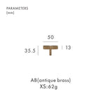 Elara Haus Maniglia per Cassetto Architettonica Minimalista in Ottone a Vortice