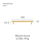 Elara Haus Maniglia per Cassetto Architettonica Minimalista in Ottone a Vortice