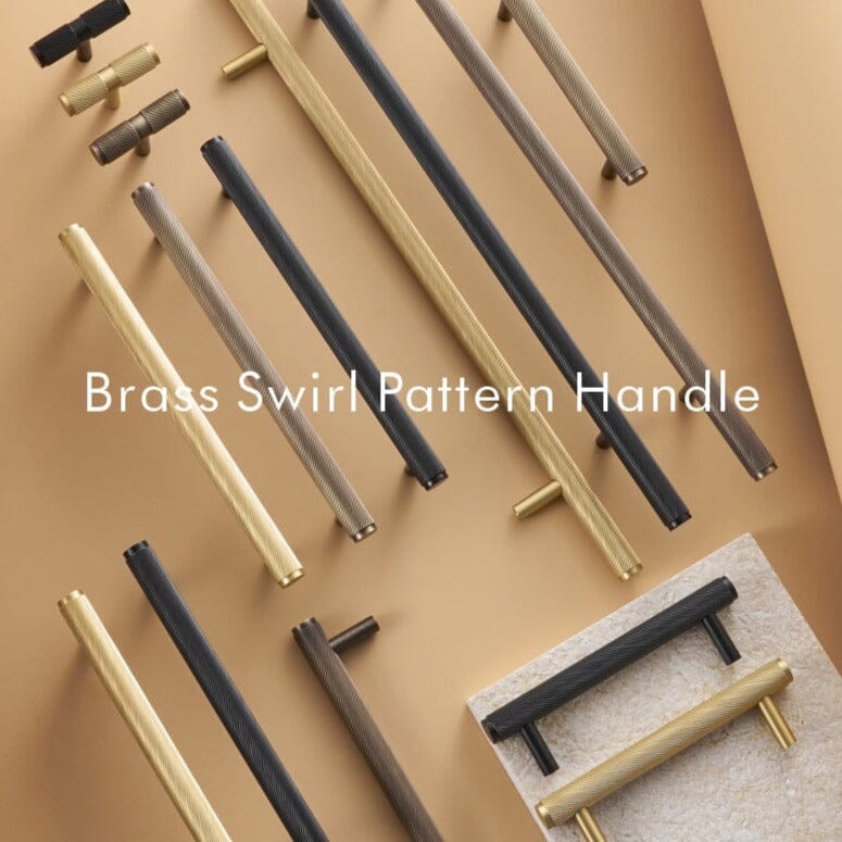Elara Haus Maniglia per Cassetto Architettonica Minimalista in Ottone a Vortice