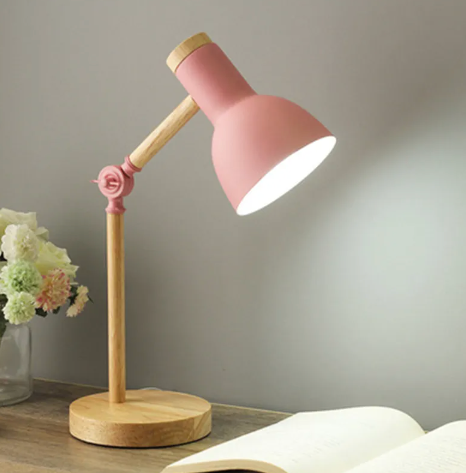 Lampada da Tavolo Articolata in Legno Elara Haus - Luce da Lettura Regolabile Moderna