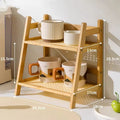 Elara Haus Organizer Artigianale in Bambù a Due Livelli