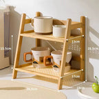 Elara Haus Organizer Artigianale in Bambù a Due Livelli