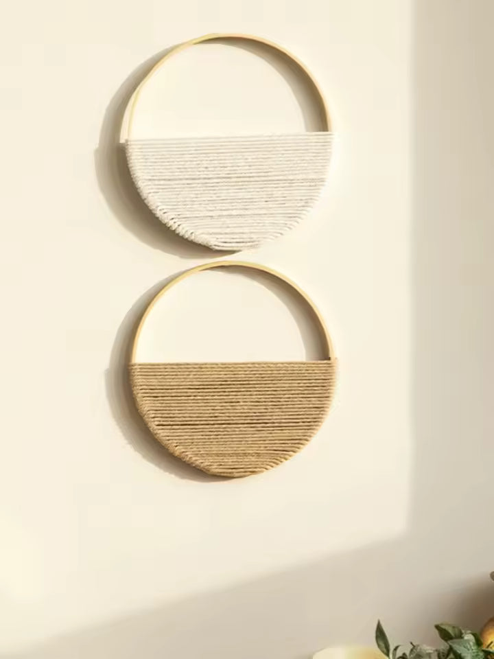 Elara Haus Set di Arazzi Geometrici Artigianali in Macramé