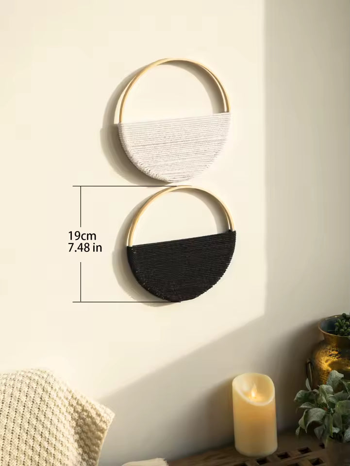 Elara Haus Set di Arazzi Geometrici Artigianali in Macramé