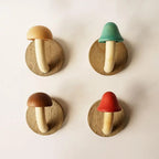 Set di Ganci a Parete a Fungo in Legno Artigianale Elara Haus