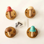 Set di Ganci a Parete a Fungo in Legno Artigianale Elara Haus