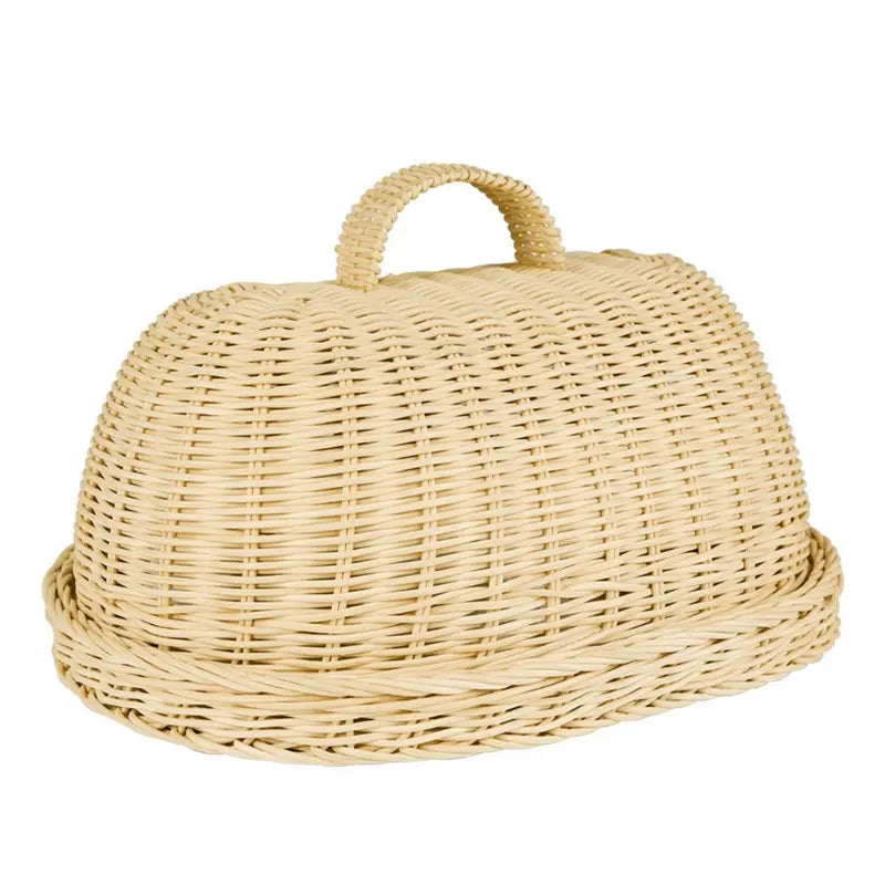 Elara Haus Cloche per Pane in Rattan Intrecciato Artigianale