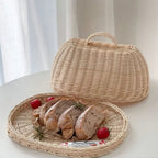 Elara Haus Cloche per Pane in Rattan Intrecciato Artigianale