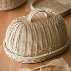 Elara Haus Cloche per Pane in Rattan Intrecciato Artigianale
