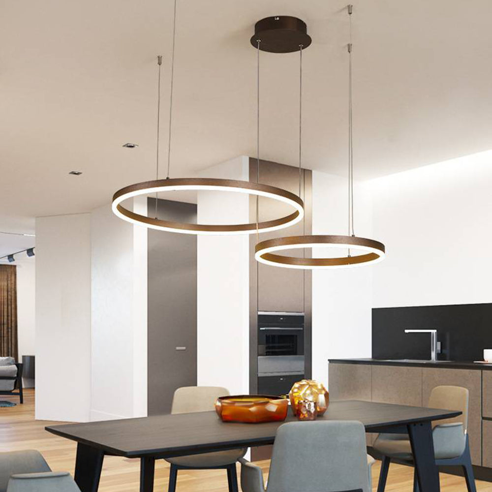 Elara Haus Pendant Lampada Circolare Artistica - Luce LED a 3 Anelli