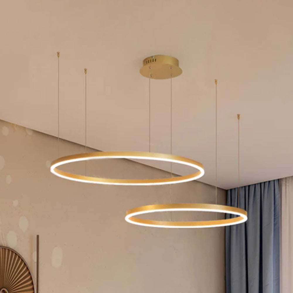 Elara Haus Pendant Lampada Circolare Artistica - Luce LED a 3 Anelli