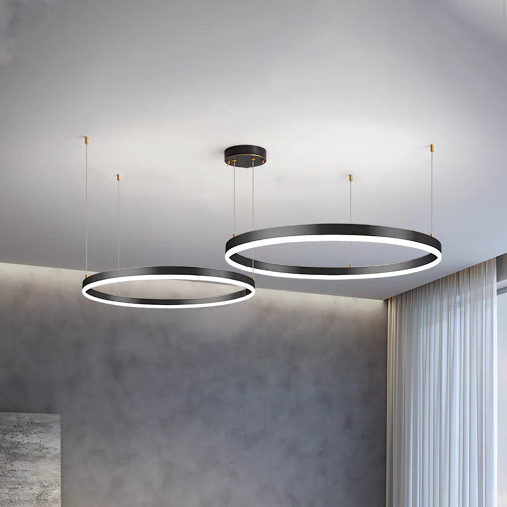Elara Haus Pendant Lampada Circolare Artistica - Luce LED a 3 Anelli