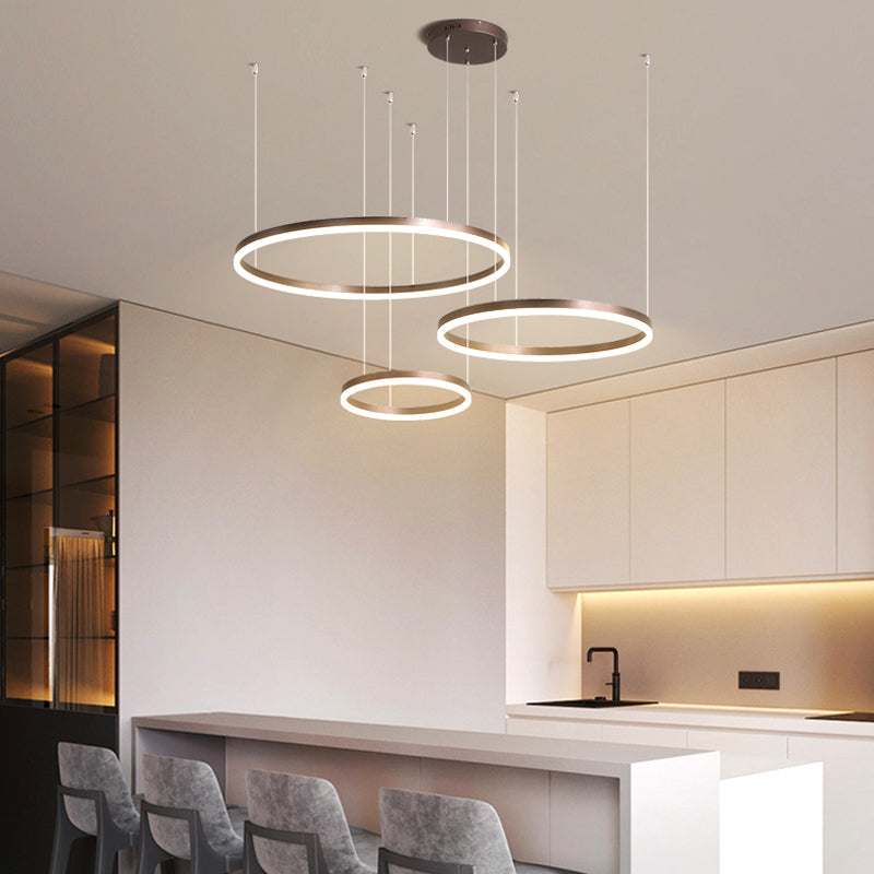 Elara Haus Pendant Lampada Circolare Artistica - Luce LED a 3 Anelli