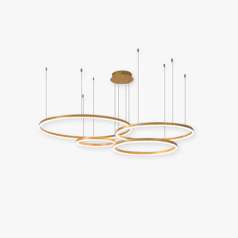 Elara Haus Pendant Lampada Circolare Artistica - Luce LED a 3 Anelli