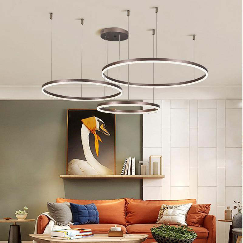 Elara Haus Pendant Lampada Circolare Artistica - Luce LED a 3 Anelli