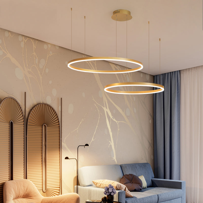 Elara Haus Pendant Lampada Circolare Artistica - Luce LED a 3 Anelli