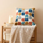 Cuscino Astratto Boho in Cotone Tappezzato Artistico Elara Haus