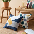 Cuscino Astratto Boho in Cotone Tappezzato Artistico Elara Haus