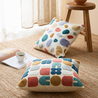 Cuscino Astratto Boho in Cotone Tappezzato Artistico Elara Haus