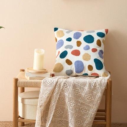 Cuscino Astratto Boho in Cotone Tappezzato Artistico Elara Haus