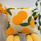 Cuscino Elara Haus Artistico in Cotone Tappezzato Arancione Agrumi