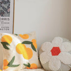 Cuscino Elara Haus Artistico in Cotone Tappezzato Arancione Agrumi