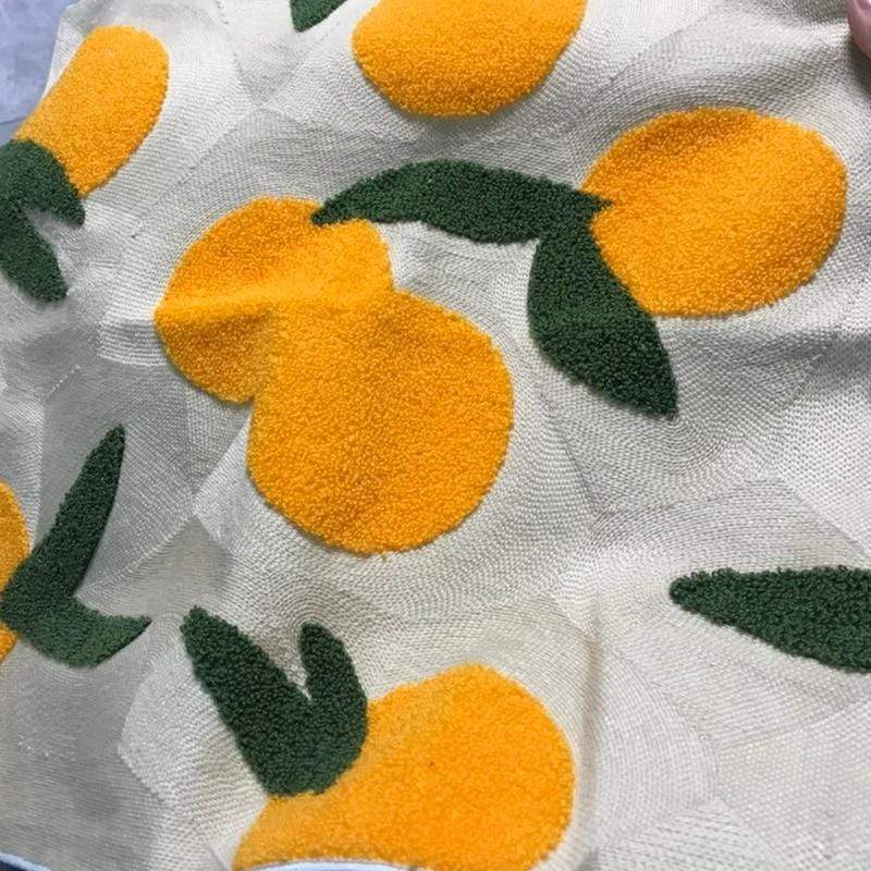 Cuscino Elara Haus Artistico in Cotone Tappezzato Arancione Agrumi