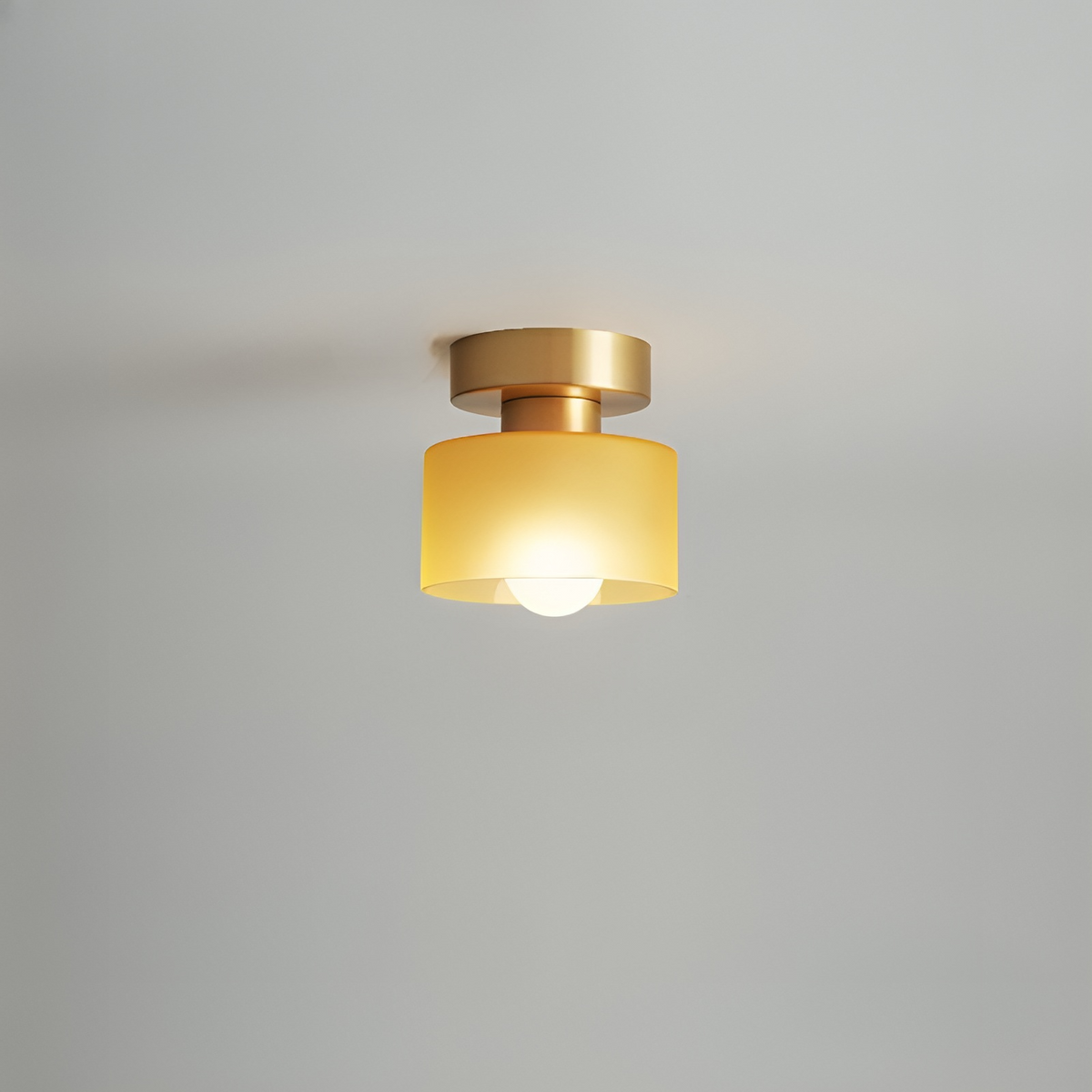 Elara Haus Bauhaus Geometric Drum – Onice Opaco & Alabastro Semi-Flush Spot