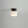 Elara Haus Bauhaus Geometric Drum – Onice Opaco & Alabastro Semi-Flush Spot