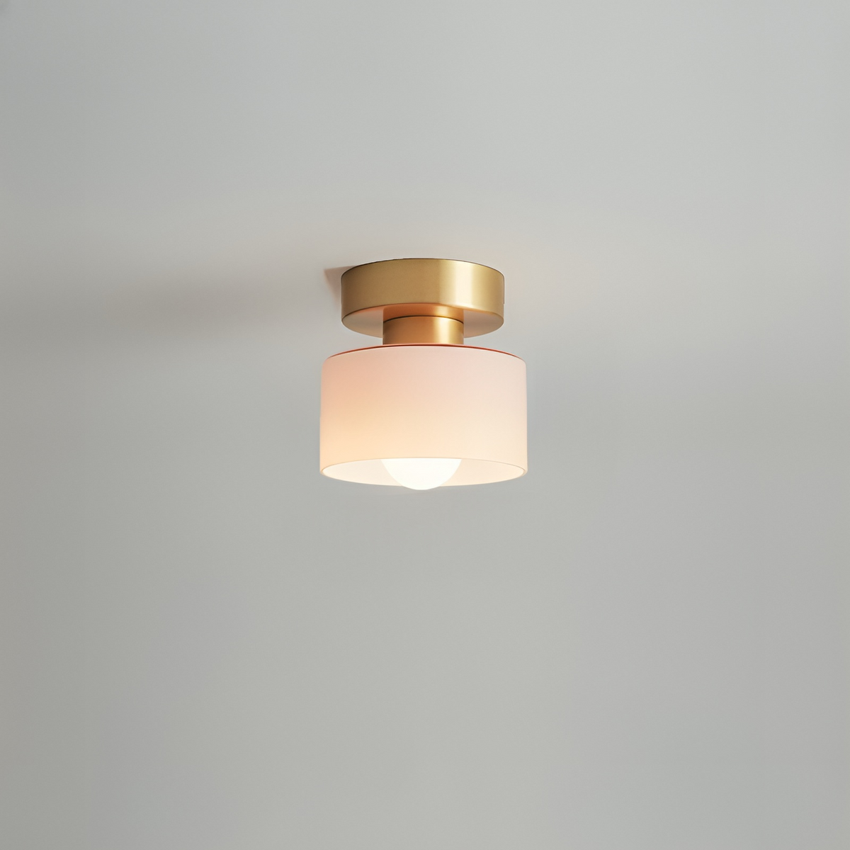 Elara Haus Bauhaus Geometric Drum – Onice Opaco & Alabastro Semi-Flush Spot