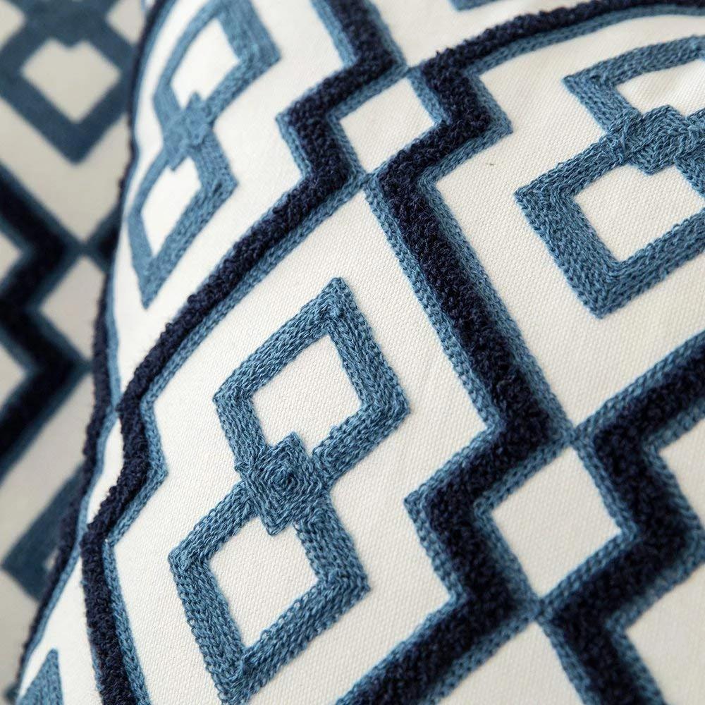 Cuscino Decorativo Ricamato Elara Haus Ornamento Radiale Blu