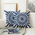 Cuscino Decorativo Ricamato Elara Haus Ornamento Radiale Blu