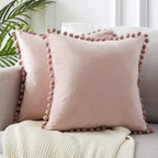 Cuscino Decorativo Elara Haus con Bordo Pom-Pom Bohemien