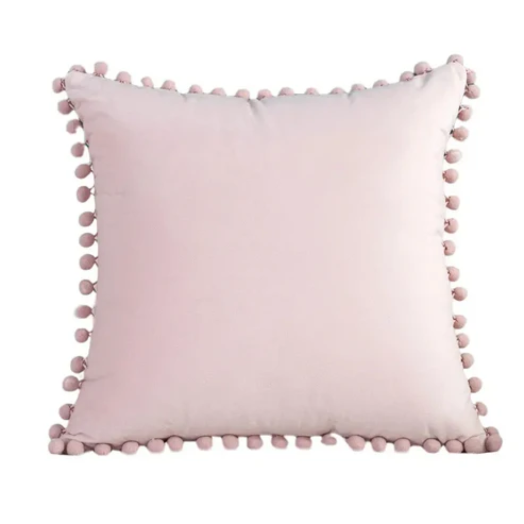 Cuscino Decorativo Elara Haus con Bordo Pom-Pom Bohemien