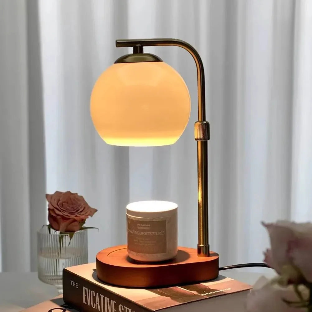 Lampada Riscaldante per Candele Elara Haus - Design Moderno in Metallo e Vetro Illuminazione Elegante