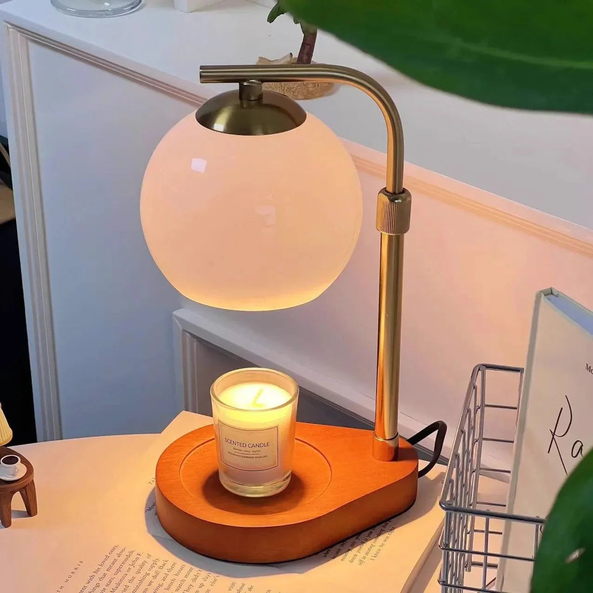 Lampada Riscaldante per Candele Elara Haus - Design Moderno in Metallo e Vetro Illuminazione Elegante