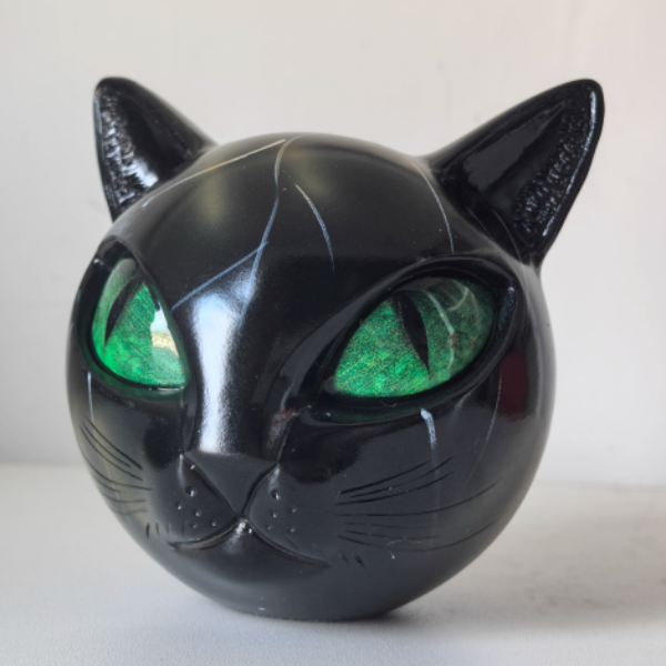 Scultura di Gatto Elara Haus - Decorazione Artistica per la Casa in Resina di Alta Qualità
