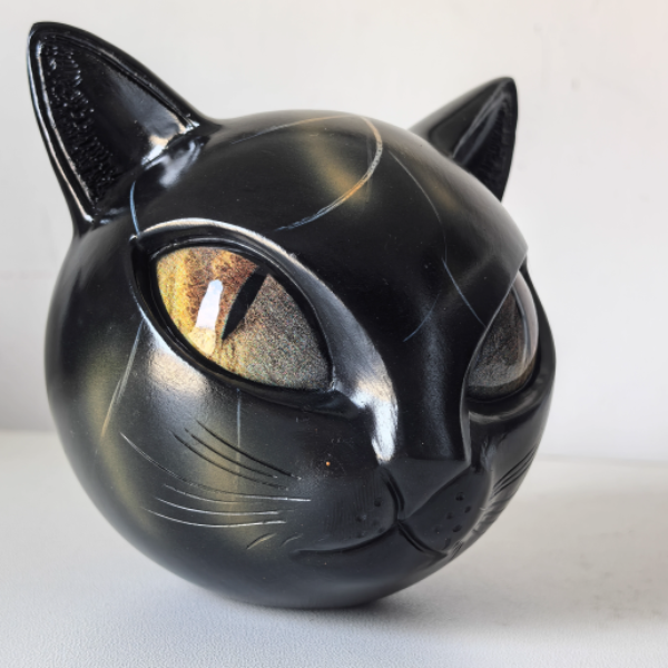 Scultura di Gatto Elara Haus - Decorazione Artistica per la Casa in Resina di Alta Qualità