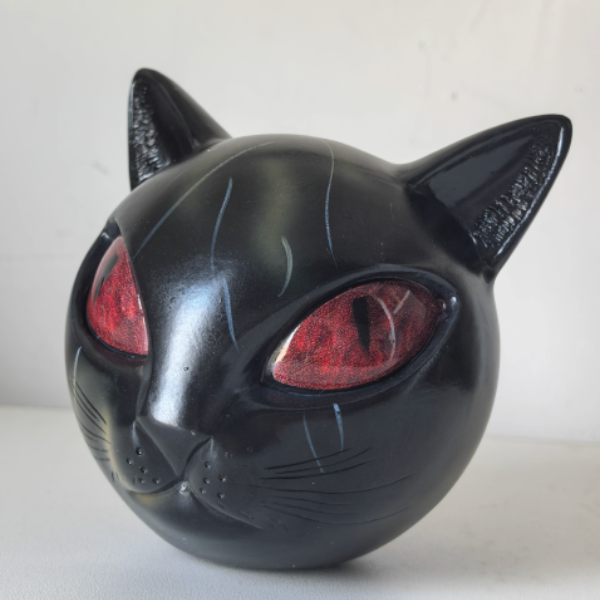 Scultura di Gatto Elara Haus - Decorazione Artistica per la Casa in Resina di Alta Qualità