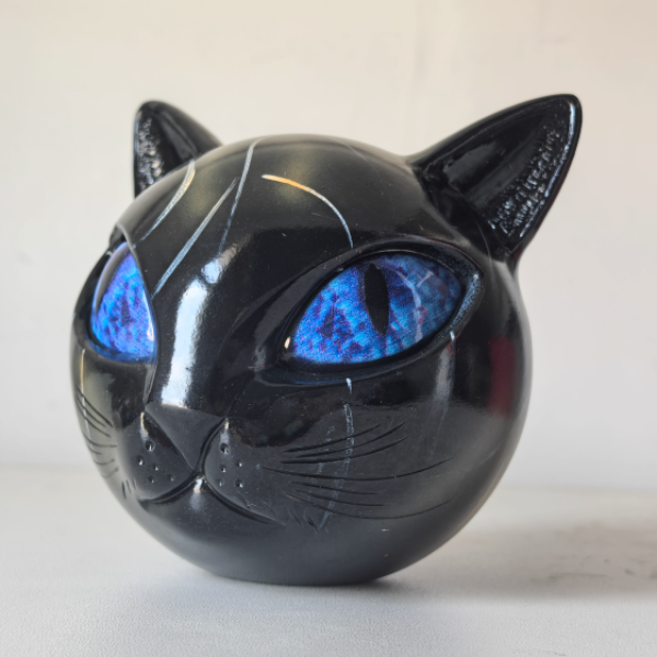 Scultura di Gatto Elara Haus - Decorazione Artistica per la Casa in Resina di Alta Qualità