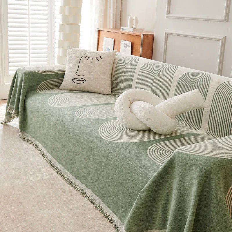 Elara Haus Chenille Throw - Verde Pistacchio
