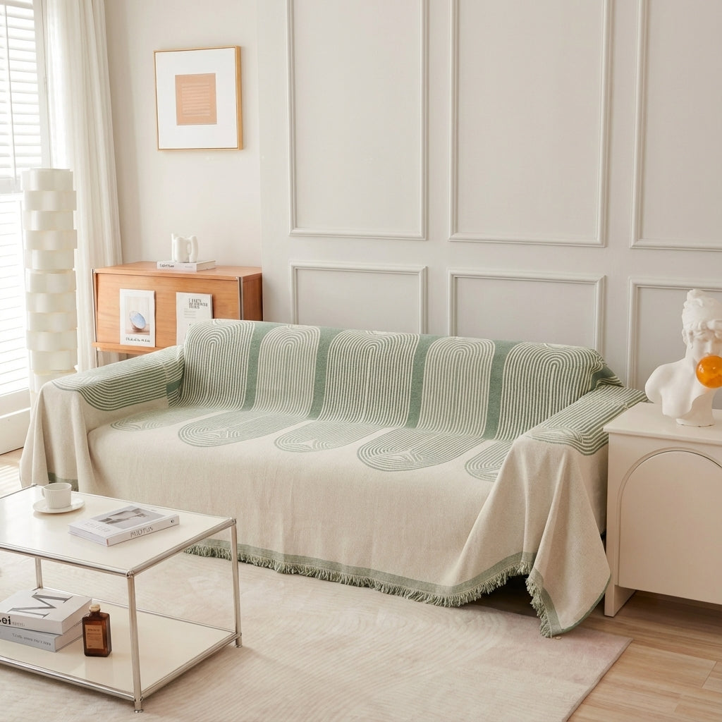 Elara Haus Chenille Throw - Verde Pistacchio