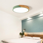 Lampada da soffitto circolare Elara con accenti in legno
