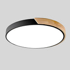 Lampada da soffitto circolare Elara con accenti in legno