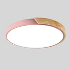 Lampada da soffitto circolare Elara con accenti in legno